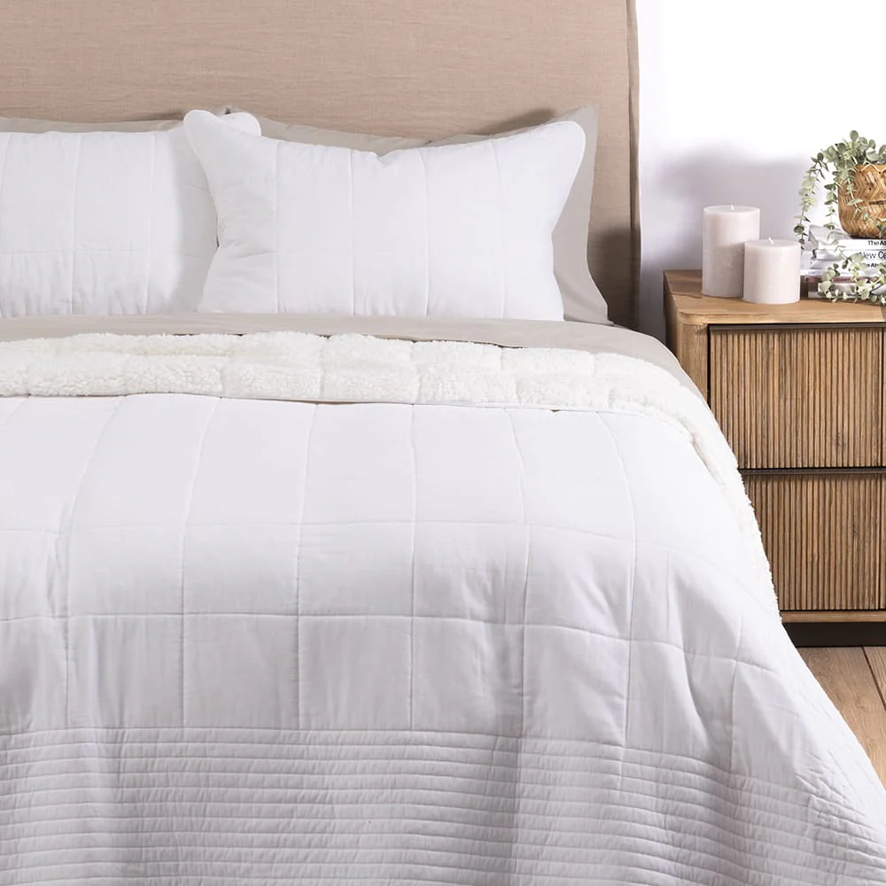 Cubrecama Quilt Louis Sherpa Super King Blanco