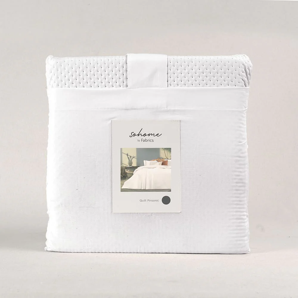 Cubrecama Quilt Pinsonic 1.5 Plazas Blanco - Image 4