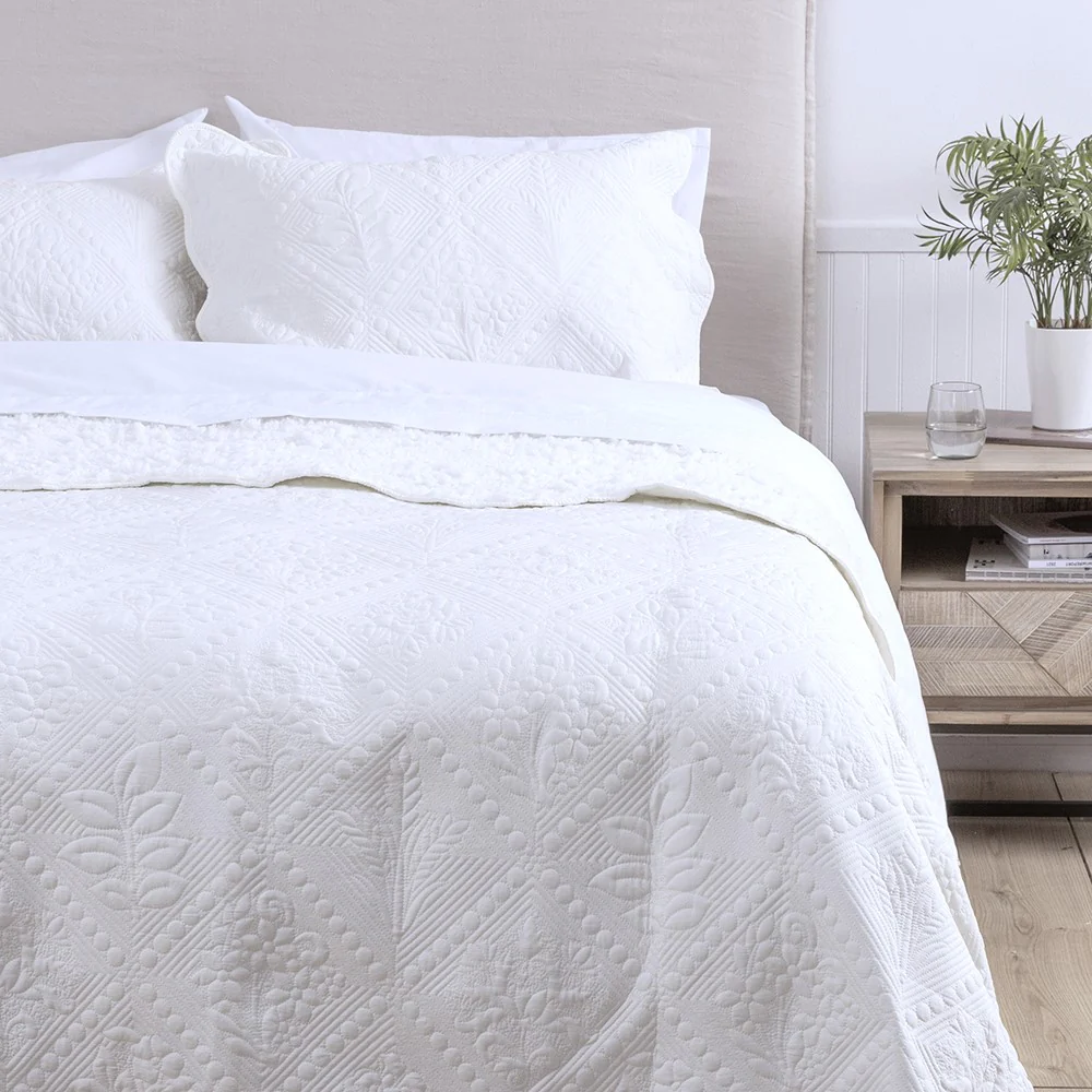 Cubrecama Quilt Sherpa Elisa 1.5 Plazas Crudo