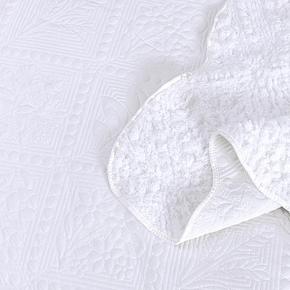 Cubrecama Quilt Sherpa Elisa 2 Plazas Crudo - Image 3
