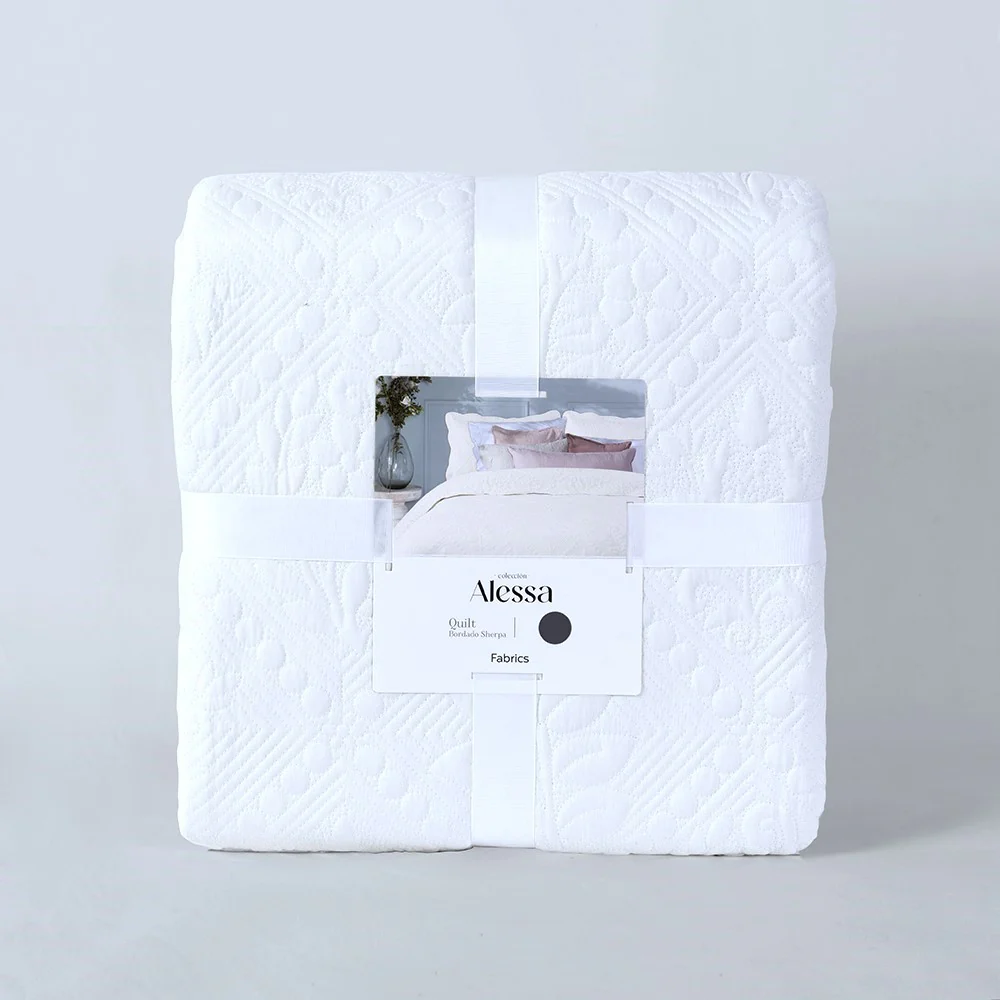 Cubrecama Quilt Sherpa Elisa King Crudo - Image 5