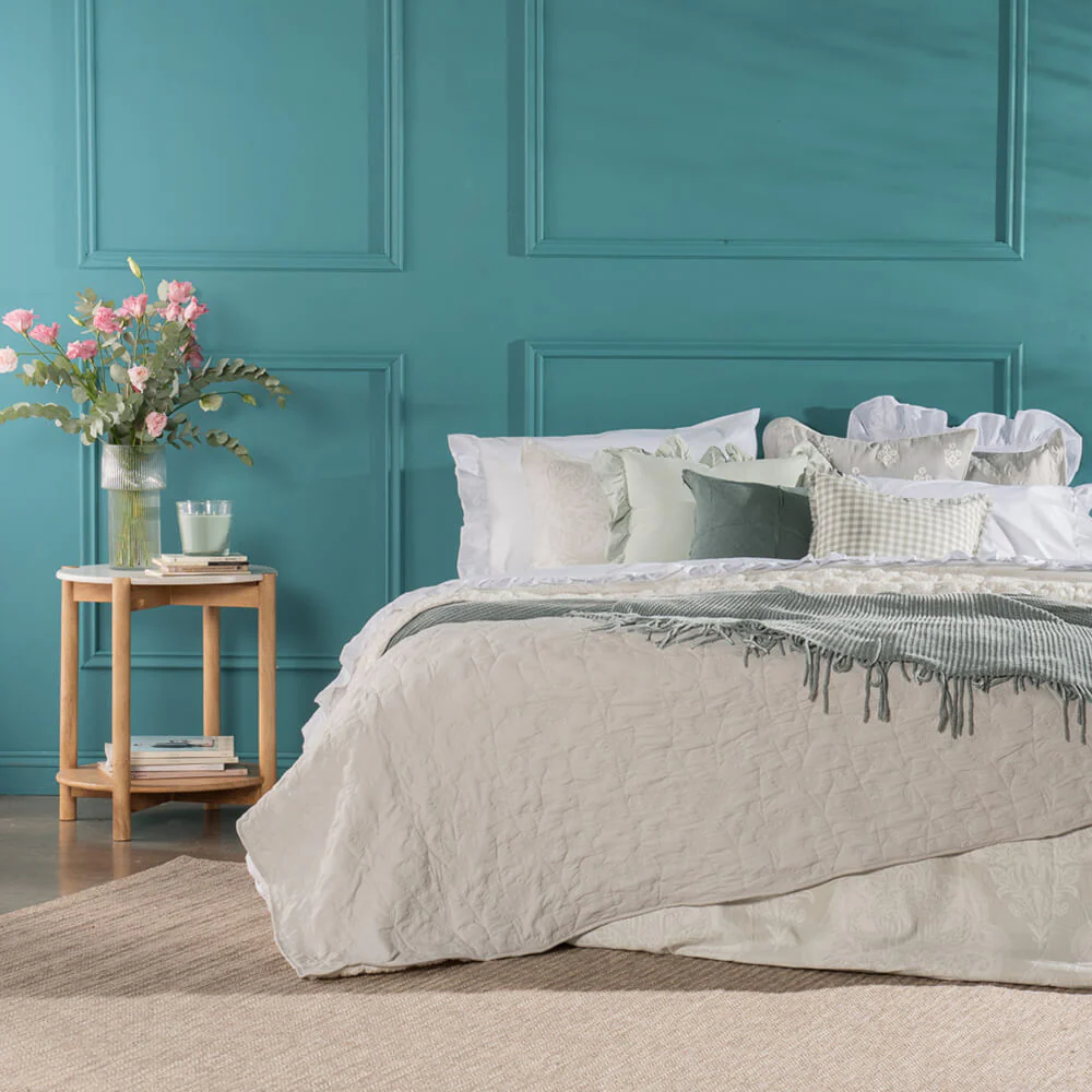 Cubrecama Quilt Sherpa Flor King Perla - Image 2