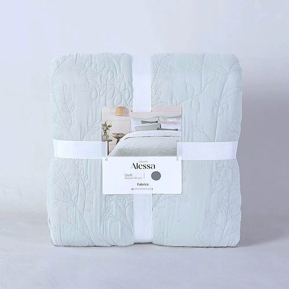 Cubrecama Quilt Sherpa Lavanda King Agua - Image 6