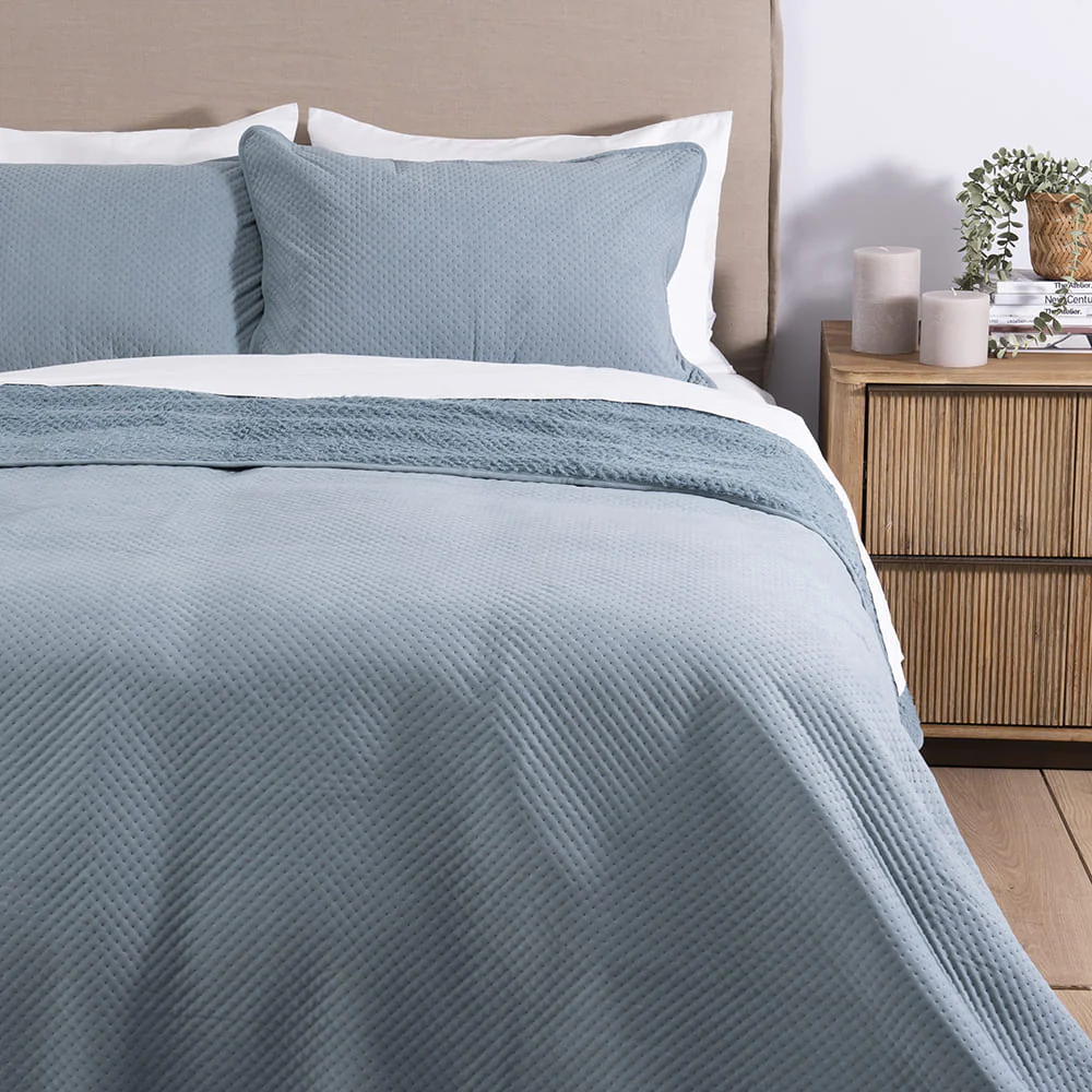 Cubrecama Quilt Smooth Sherpa 1.5 Plazas Azul