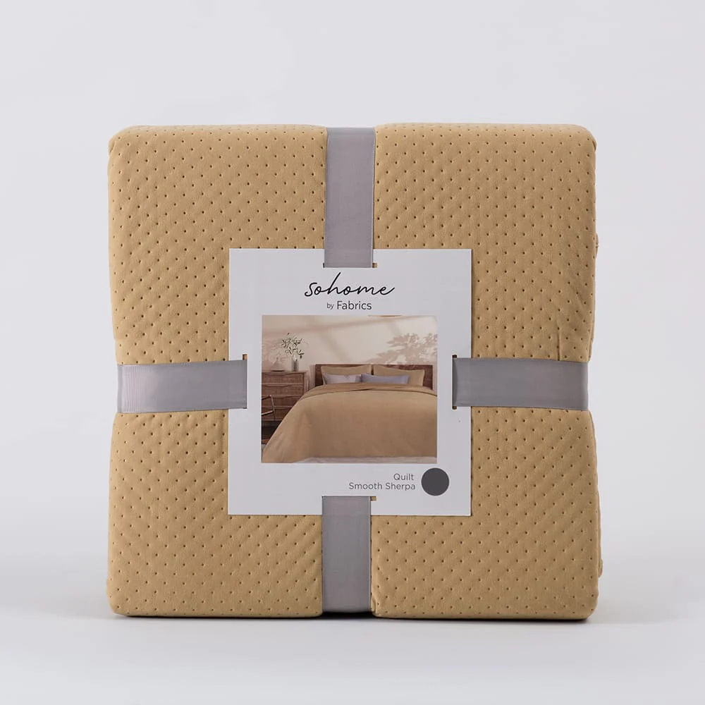 Cubrecama Quilt Smooth Sherpa 2 Plazas Mostaza - Image 4
