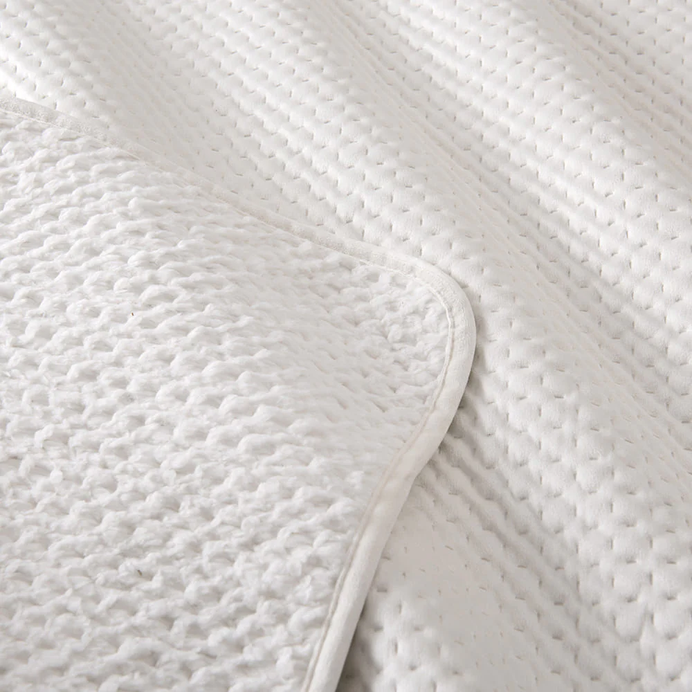 Cubrecama Quilt Velvet Sherpa Akio King Crudo - Image 3