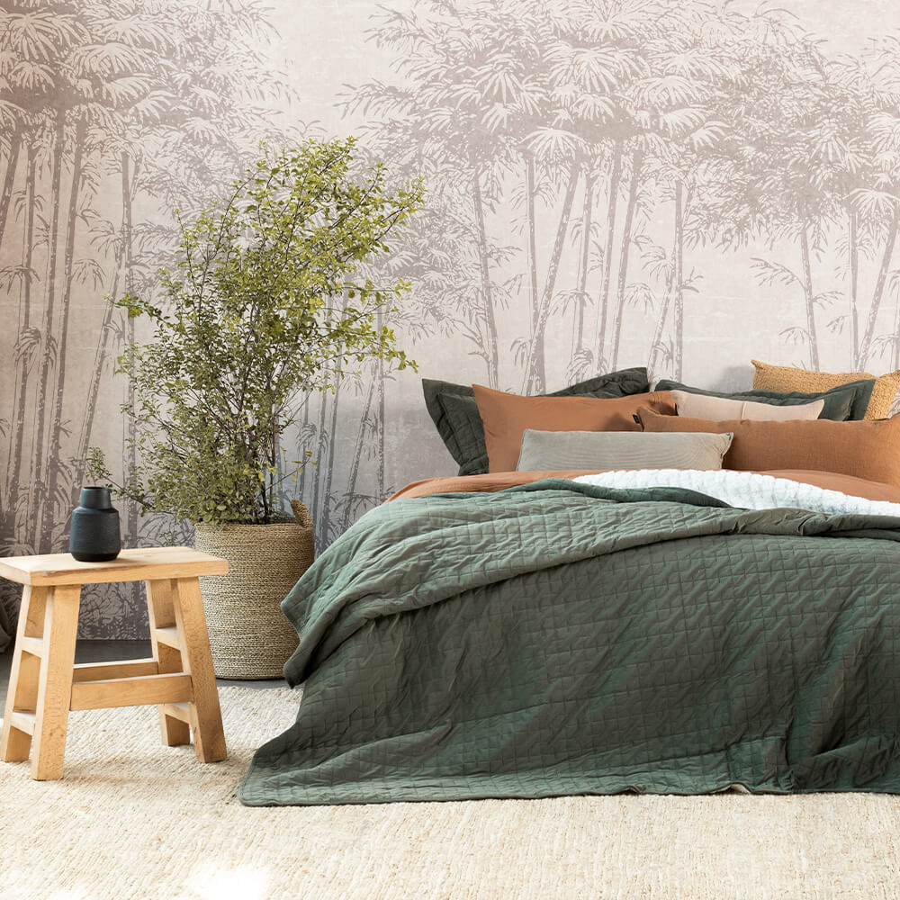 Cubrecama Quilt Velvet Sherpa Cube 2 Plazas Verde - Image 2
