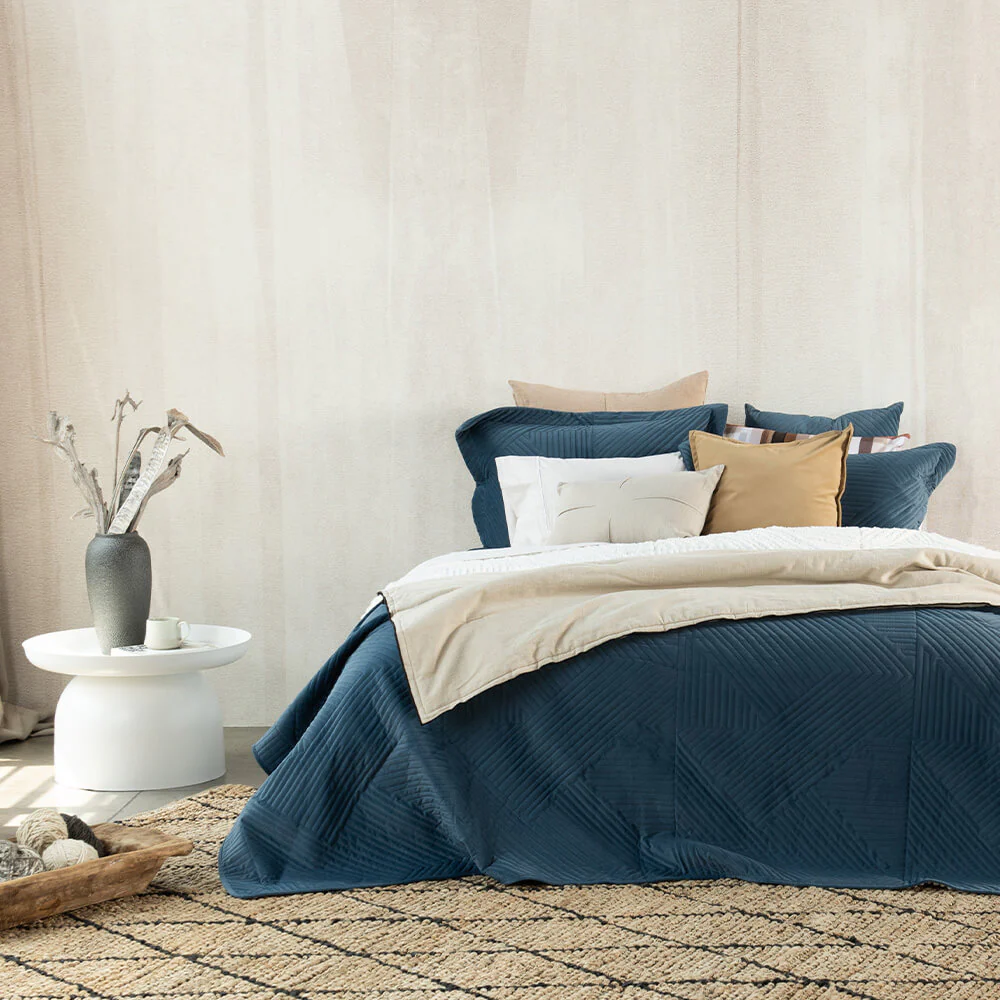 Cubrecama Quilt Velvet Sherpa Phil 2 Plazas Índigo - Image 2