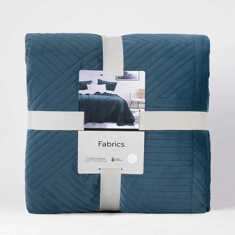 Cubrecama Quilt Velvet Sherpa Phil 2 Plazas Índigo - Image 5