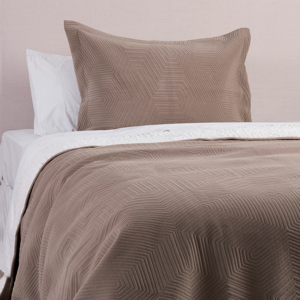 Cubrecama Quilt Velvet Sherpa System 1.5 Plazas Beige - Image 3