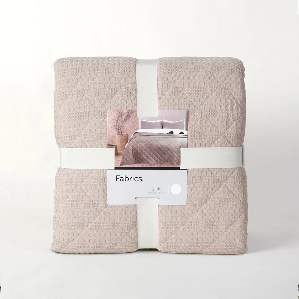 Cubrecama Waffle Sherpa Super King Taupe - Image 6