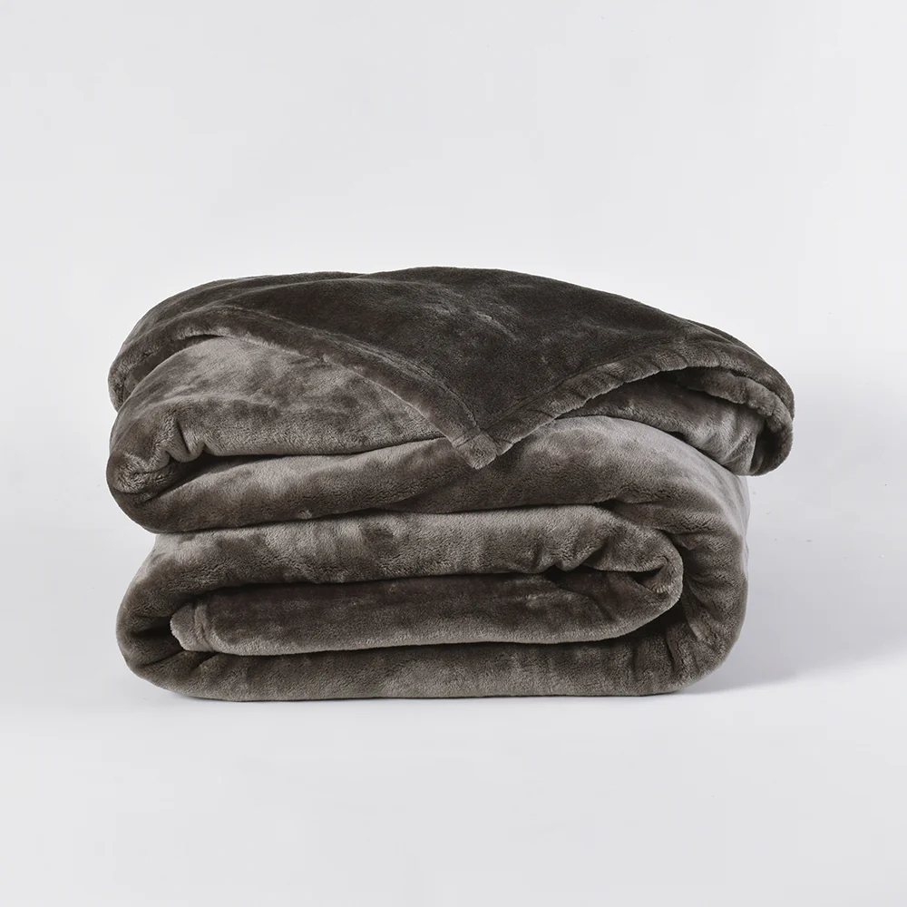 Frazada Flannel Básica 2 Plazas Gris