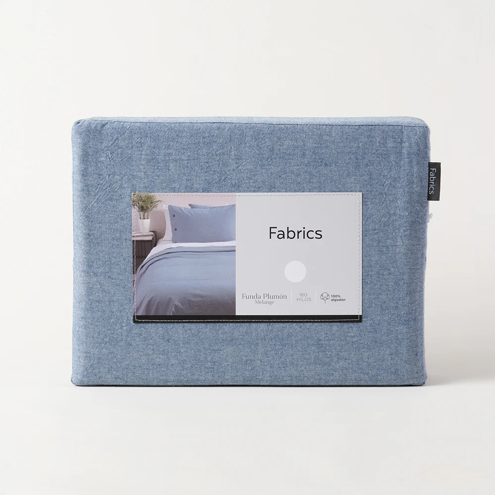 Funda de Plumón Algodón Chambray 1.5 Plazas Azul - Image 6
