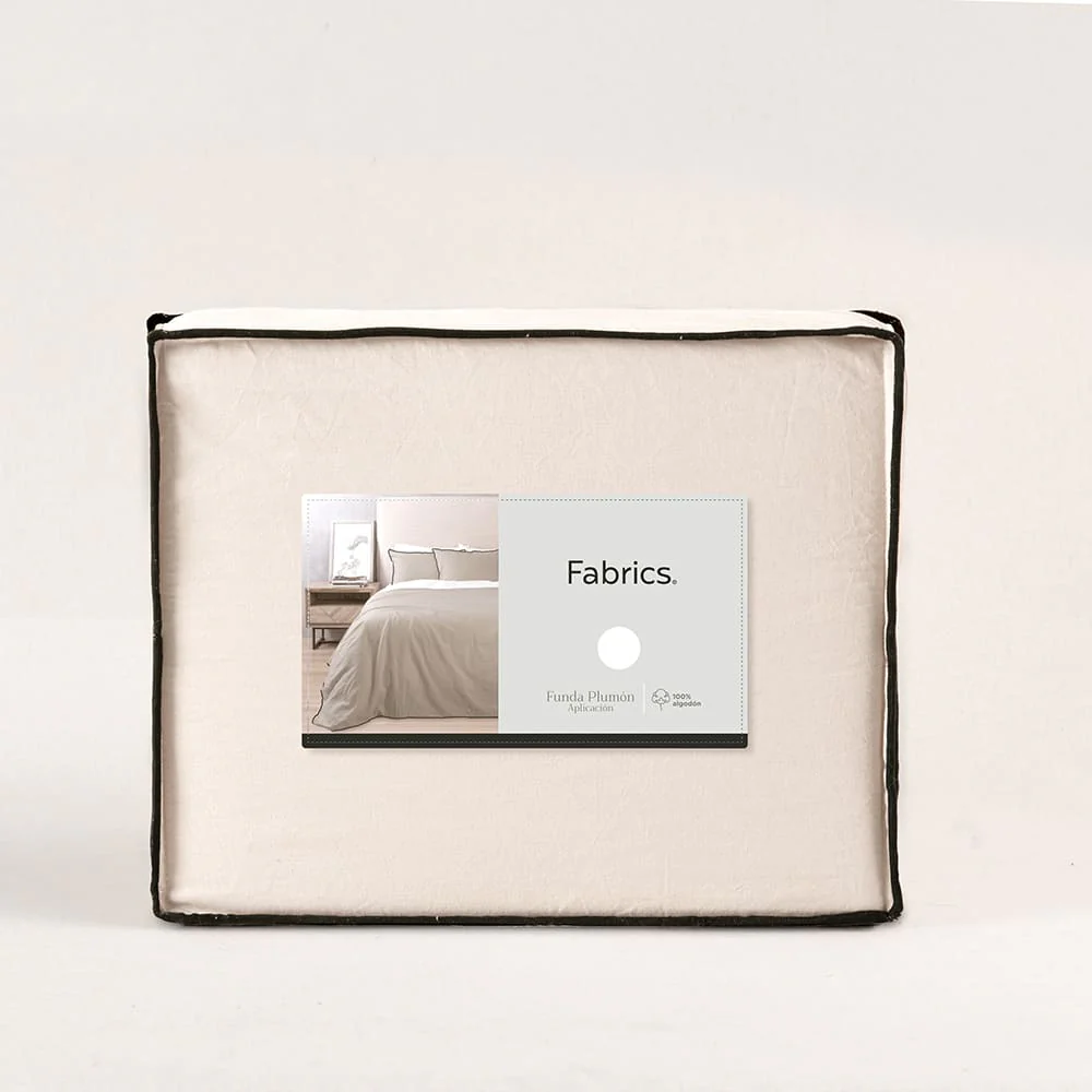 Funda Plumón Frame 1.5 Plazas Beige - Image 4
