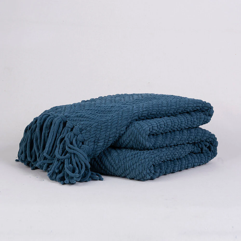 Manta Chunky Zigzag Azul - Image 3