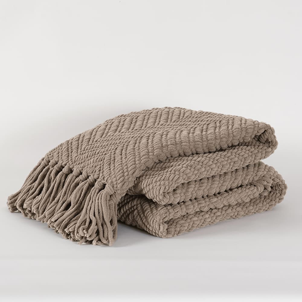 Manta Chunky Zigzag Pardo - Image 3