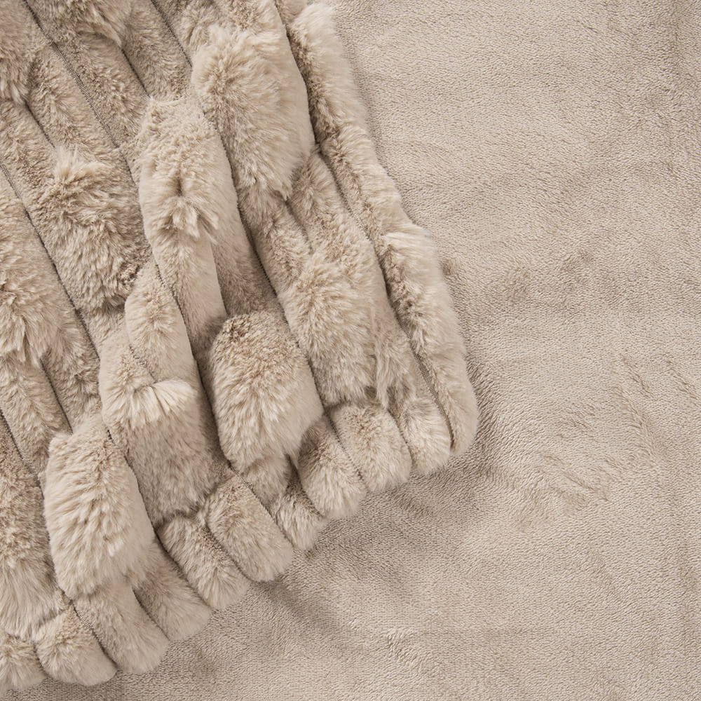 Manta Stripe Fur Beige - Image 2