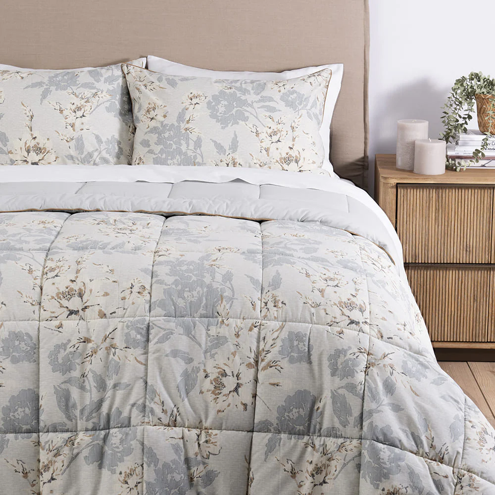 Plumón Estampado Rosalía King Gris