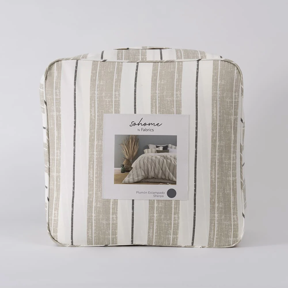 Plumón Estampado Sherpa Aus King Beige - Image 4