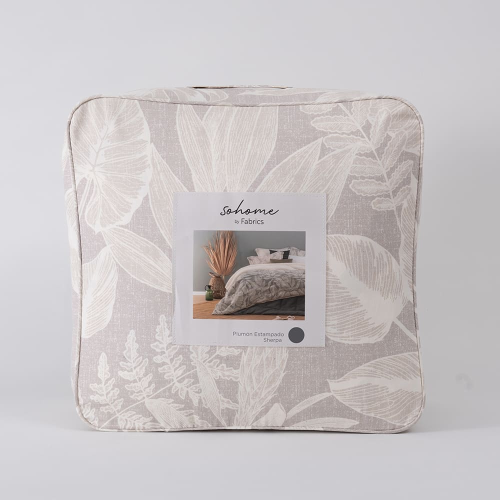 Plumón Estampado Sherpa Boira 2 Plazas Gris - Image 4