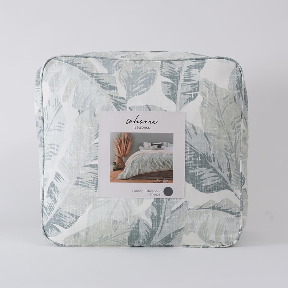Plumón Estampado Sherpa Cendra 2 Plazas Verde - Image 6