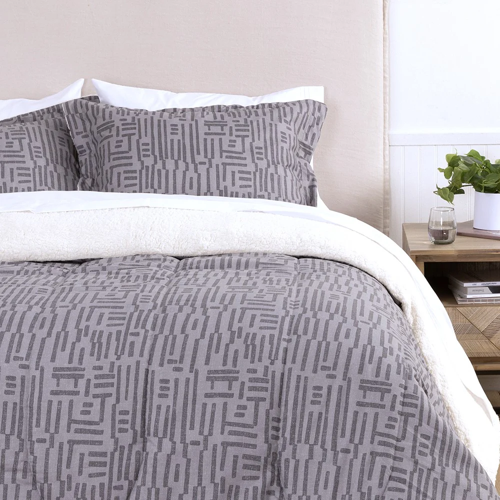 Plumón Estampado Sherpa Inca 2 Plazas Marengo