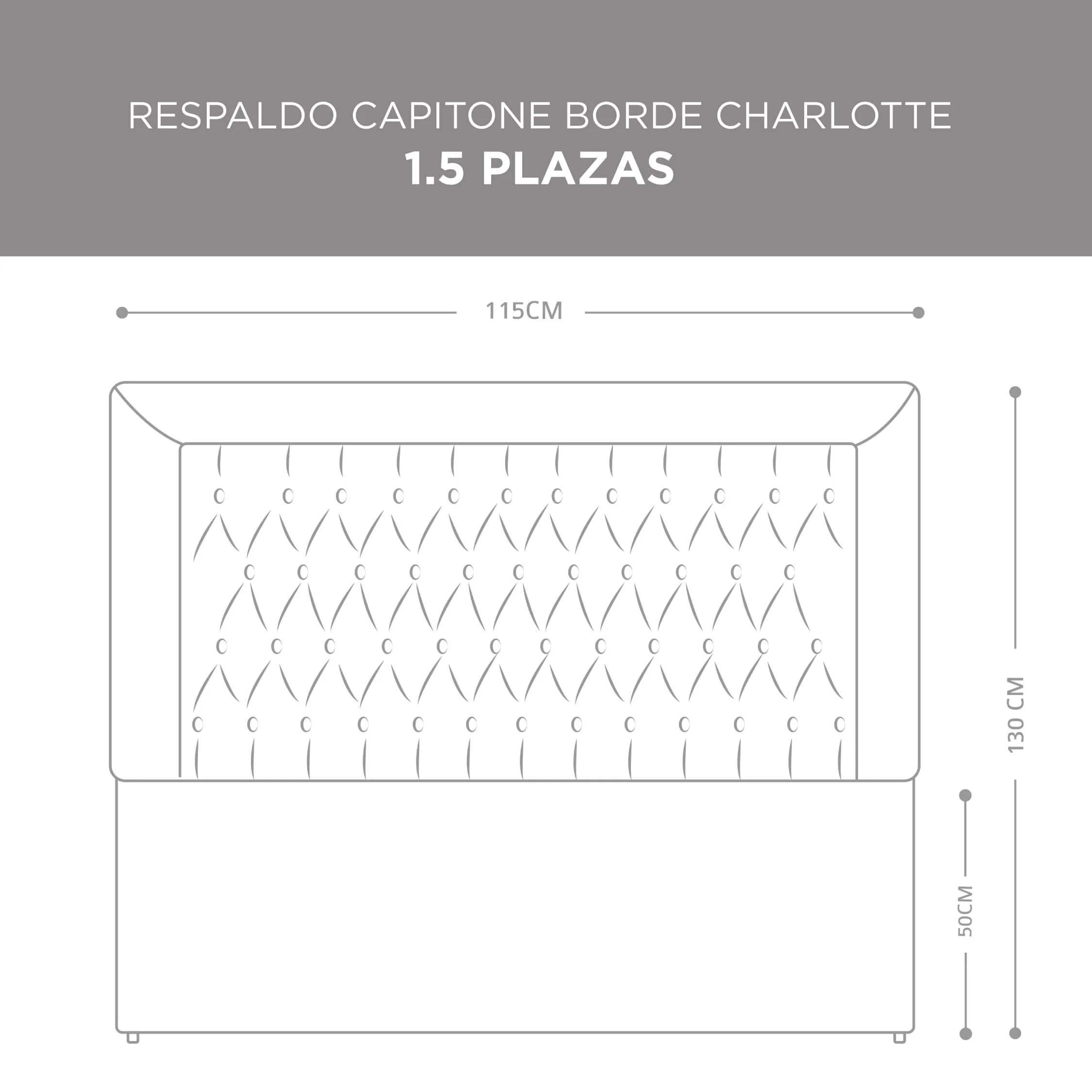 Respaldo Capitoné Borde Charlotte Beige - Image 4