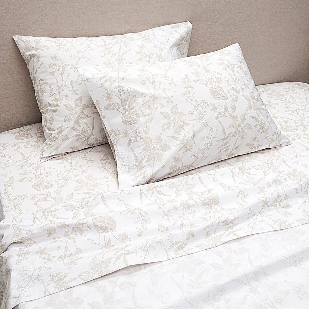 Sábana 200 Hilos Estampadas Silvestre King Beige