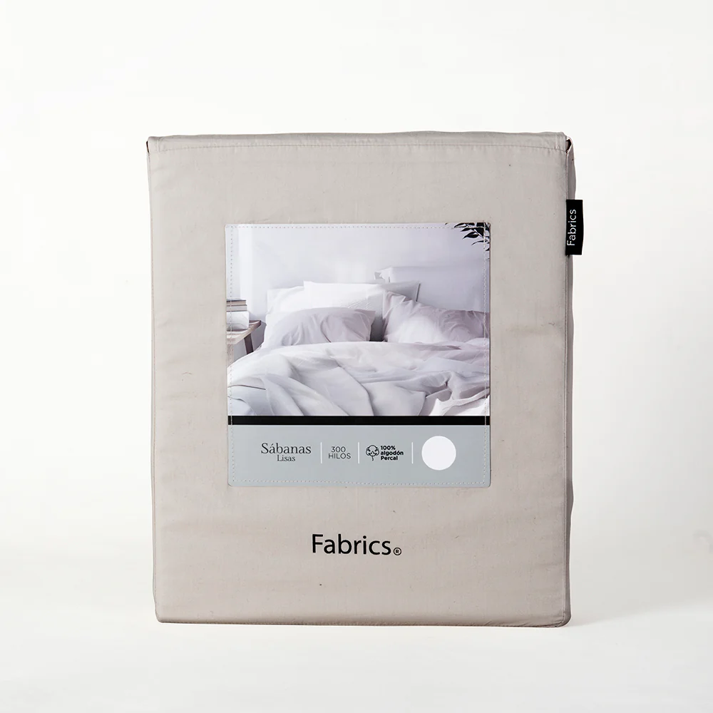 Sábana 300 Hilos Percale 1.5 Plazas Taupe - Image 3