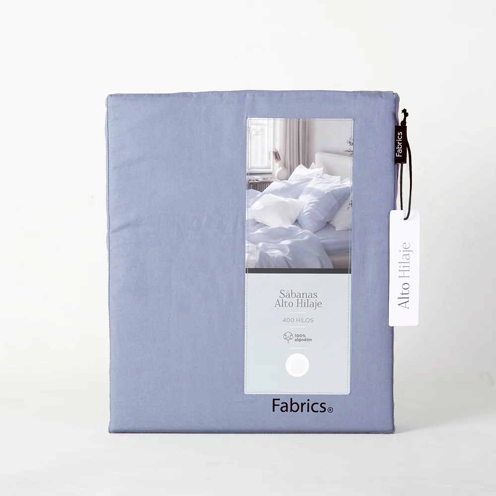 Sábana 400 Hilos Percale Super King Azul - Image 3