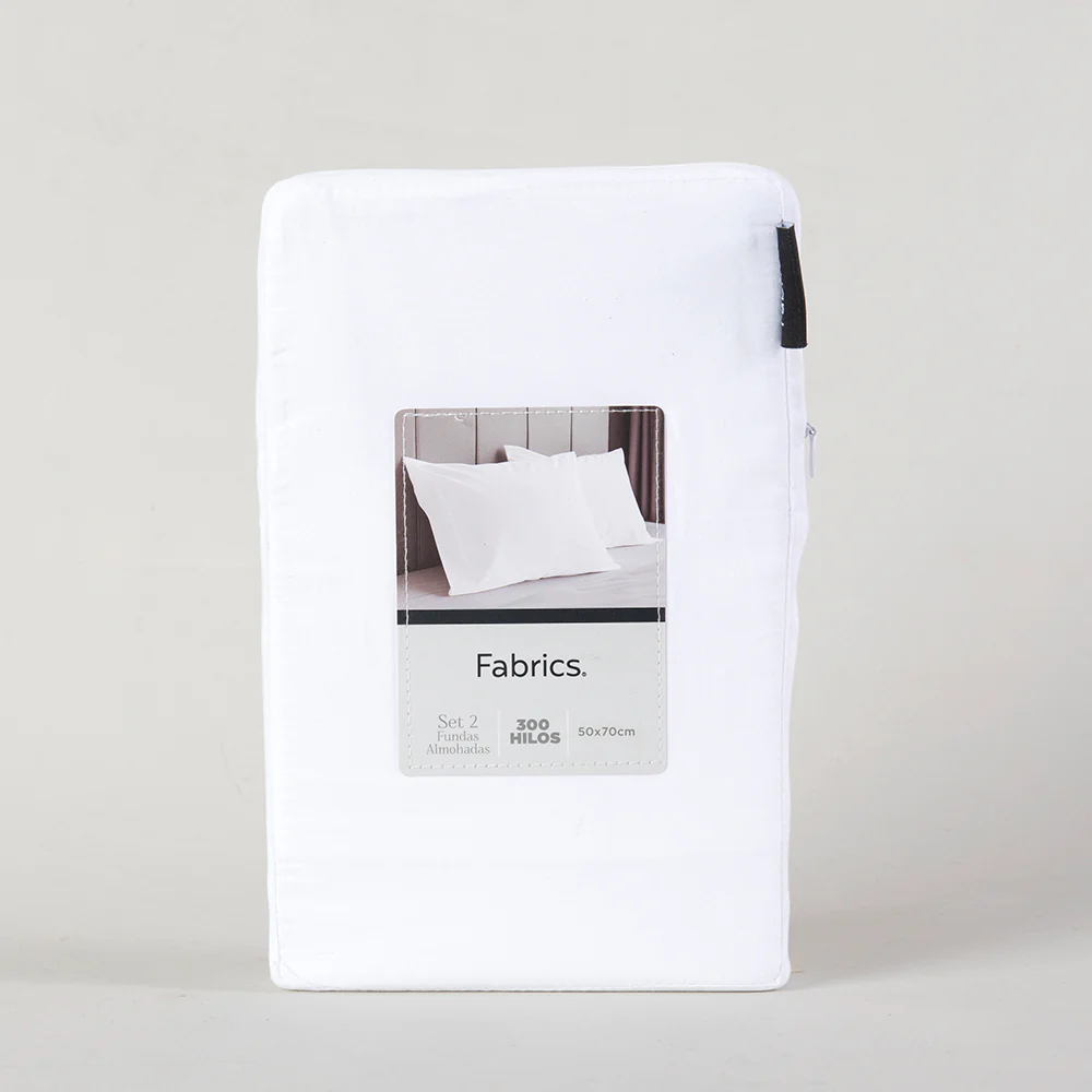 Set 2 Fundas Almohadas 300 Hilos 50x70cm Blanco - Image 2