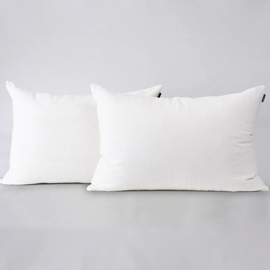 Set 2 Fundas Almohadas Lino 50x70cm Blanco