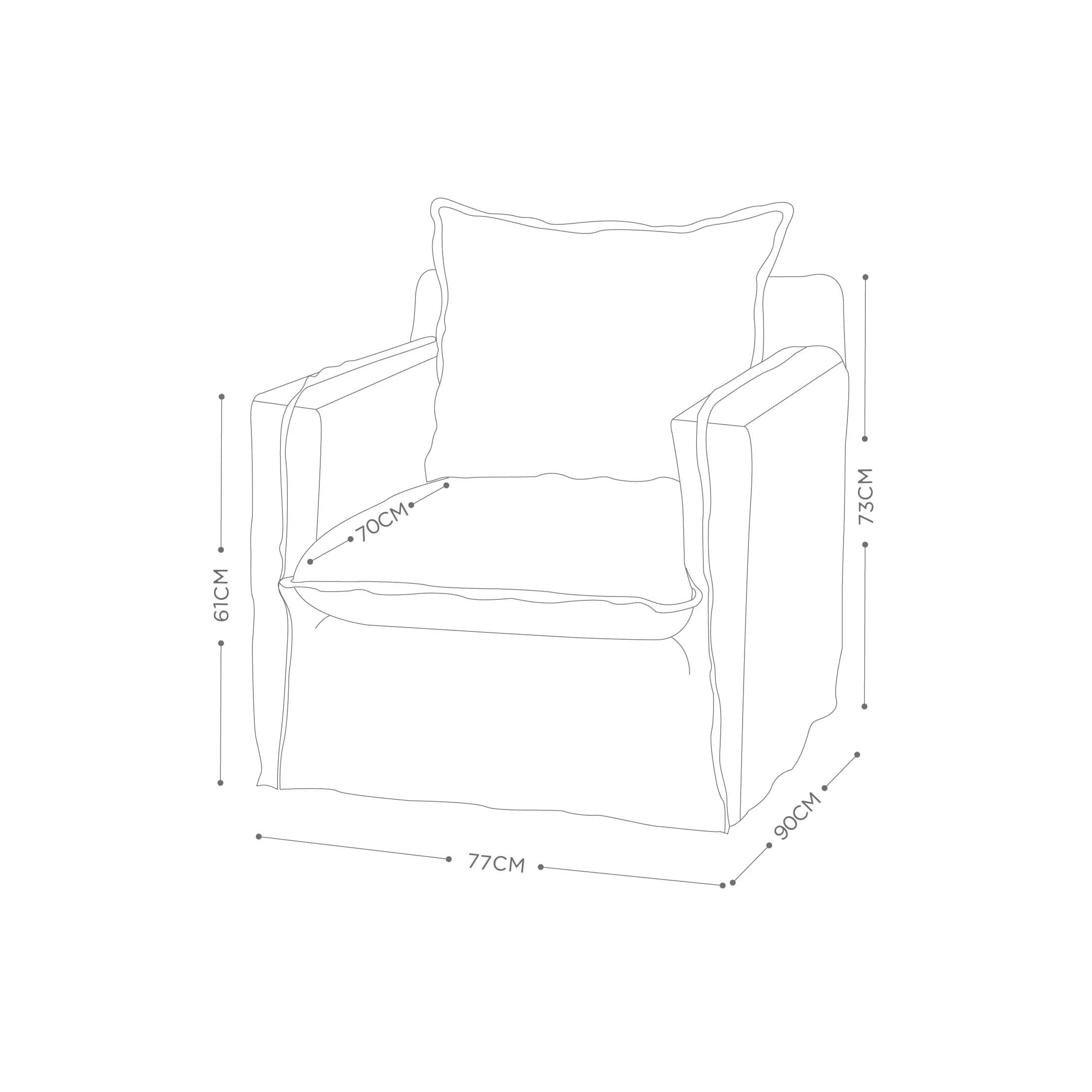 Sillón Dominga Lino Blanco - Image 5