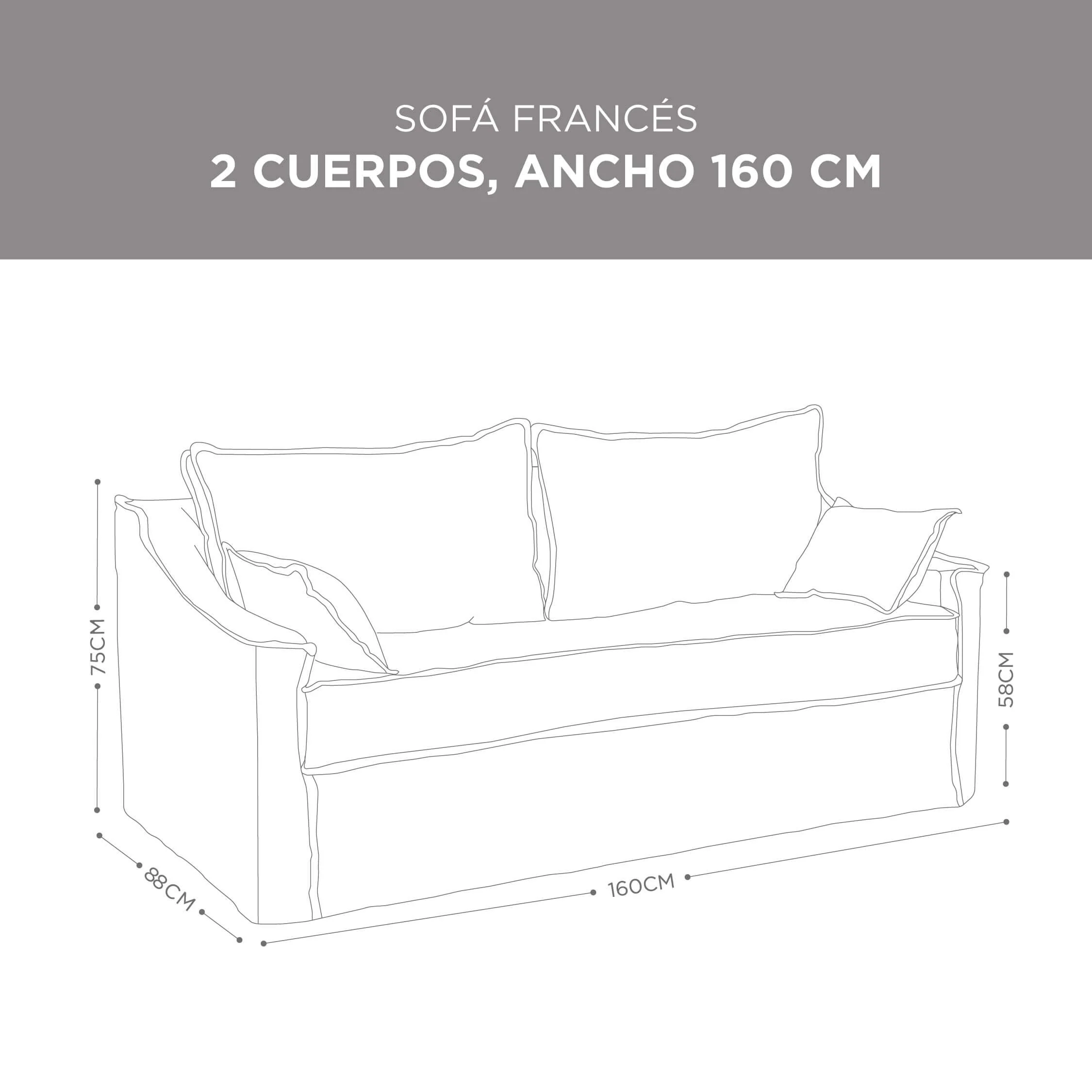Sofá Francés Lino Blanco - Image 5