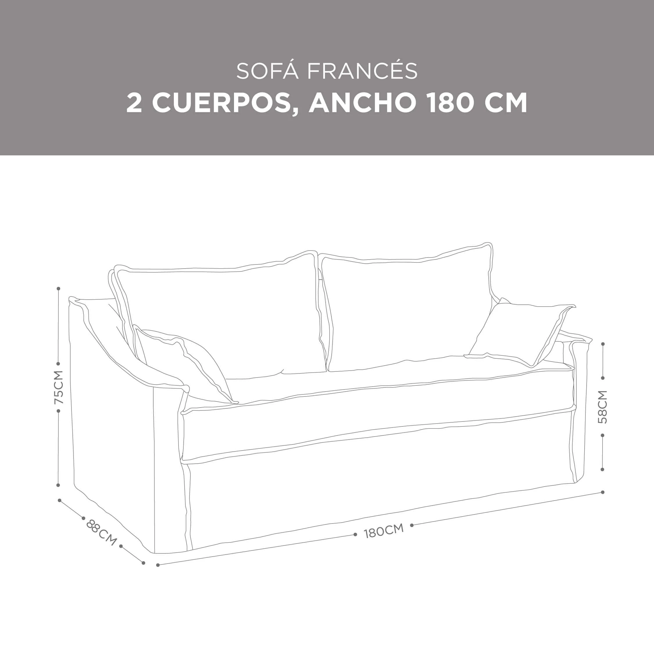 Sofá Francés Lino Natural - Image 6