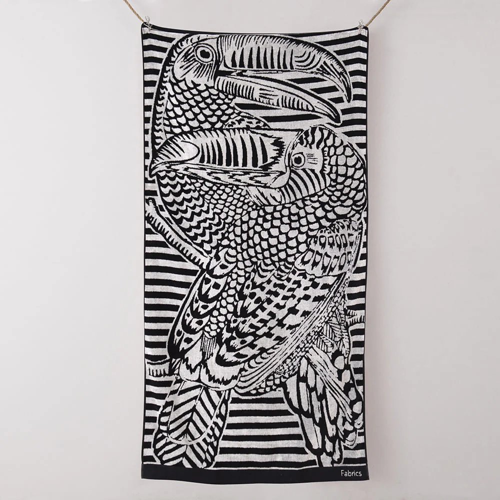 Toalla Playa Jacquard Angra Negro