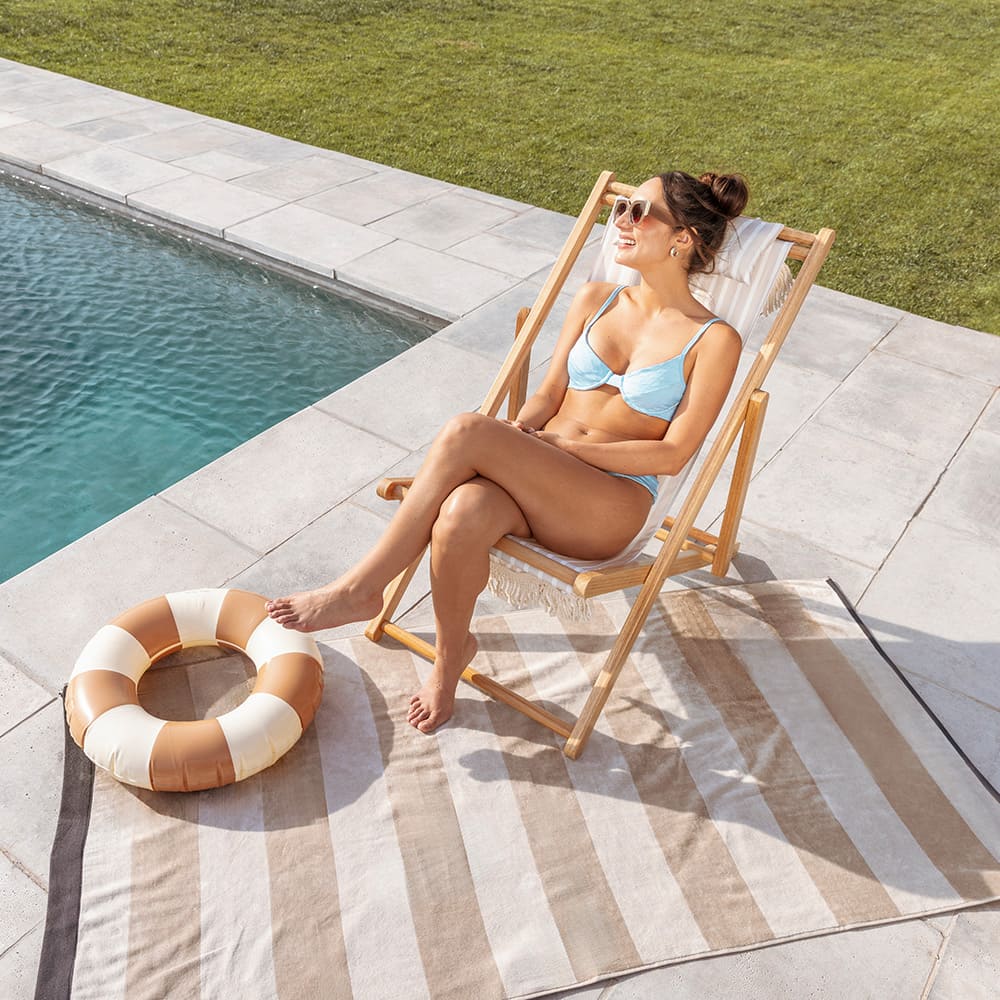 Toalla Playa Jacquard Renzo Beige - Image 2